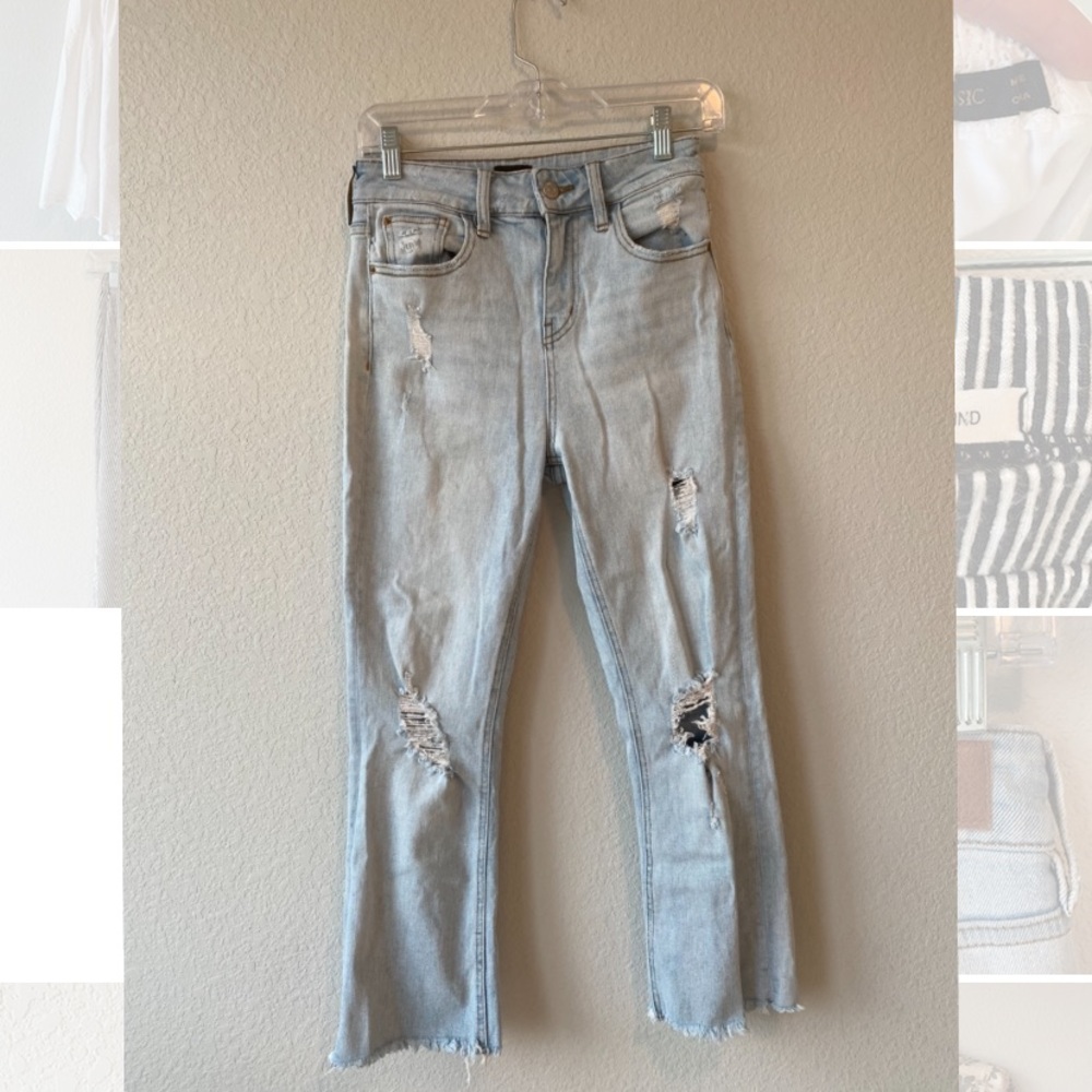 BDG Kick Flare High Rise Distressed Jeans